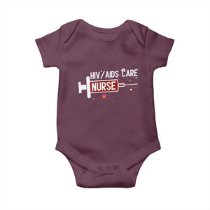 HIV AIDS Care Nurse Baby Onesie Red Ribbon Support Gift TS12 Maroon Print Your Wear