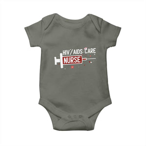 HIV AIDS Care Nurse Baby Onesie Red Ribbon Support Gift TS12 Military Green Print Your Wear