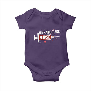 HIV AIDS Care Nurse Baby Onesie Red Ribbon Support Gift TS12 Purple Print Your Wear
