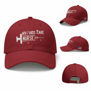 HIV AIDS Care Nurse Baseball Cap Red Ribbon Support Gift TS12 Baseball Cap Universal Fit Cherry Red Print Your Wear