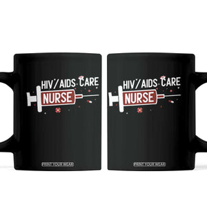 HIV AIDS Care Nurse Coffee Mug Red Ribbon Support Gift TS12 Black Print Your Wear