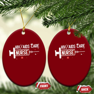 HIV AIDS Care Nurse Ceramic Ornament Red Ribbon Support Gift TS12 Print Your Wear