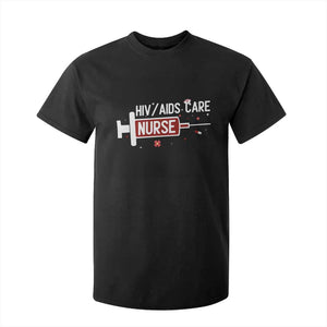 HIV AIDS Care Nurse T Shirt For Kid Red Ribbon Support Gift TS12 Black Print Your Wear