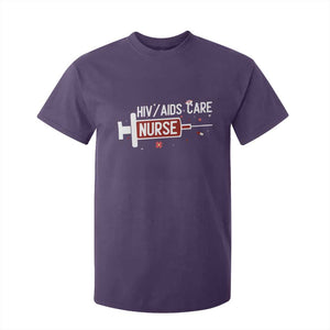HIV AIDS Care Nurse T Shirt For Kid Red Ribbon Support Gift TS12 Purple Print Your Wear