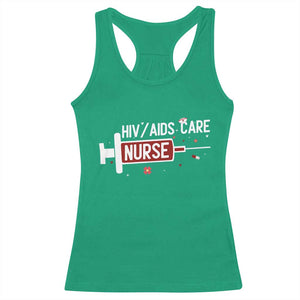 HIV AIDS Care Nurse Racerback Tank Top Red Ribbon Support Gift - Print Your Wear