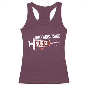 HIV AIDS Care Nurse Racerback Tank Top Red Ribbon Support Gift - Print Your Wear
