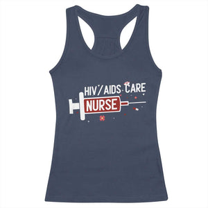 HIV AIDS Care Nurse Racerback Tank Top Red Ribbon Support Gift - Print Your Wear