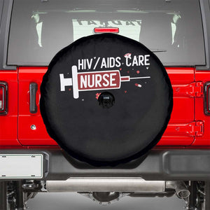 HIV AIDS Care Nurse Spare Tire Cover Red Ribbon Support Gift TS12 Black Print Your Wear