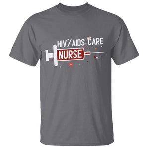 HIV AIDS Care Nurse T Shirt Red Ribbon Support Gift TS12 Charcoal Print Your Wear