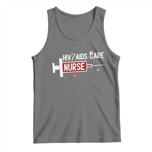 HIV AIDS Care Nurse Tank Top Red Ribbon Support Gift TS12 Black Heather Print Your Wear