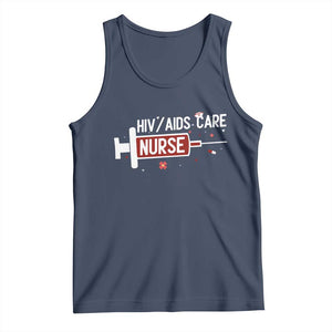 HIV AIDS Care Nurse Tank Top Red Ribbon Support Gift TS12 Navy Print Your Wear