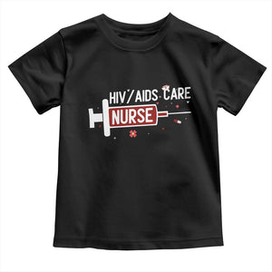 HIV AIDS Care Nurse Toddler T Shirt Red Ribbon Support Gift TS12 Black Print Your Wear