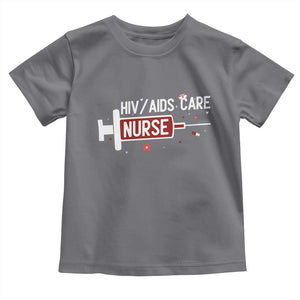 HIV AIDS Care Nurse Toddler T Shirt Red Ribbon Support Gift TS12 Charcoal Print Your Wear