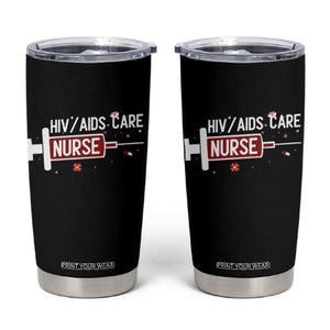 HIV AIDS Care Nurse Tumbler Cup Red Ribbon Support Gift TS12 Black Print Your Wear