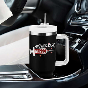 HIV AIDS Care Nurse Tumbler With Handle Red Ribbon Support Gift TS12 Print Your Wear