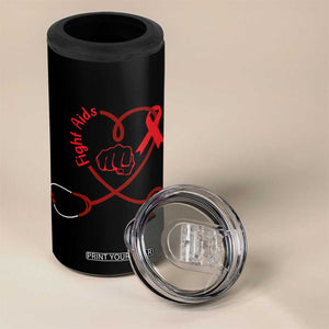 Fight AIDS Nurse 4 in 1 Can Cooler Tumbler Red Ribbon HIV Awareness Gift TS12 Print Your Wear