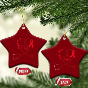 Fight AIDS Nurse Ceramic Ornament Red Ribbon HIV Awareness Gift TS12 Print Your Wear