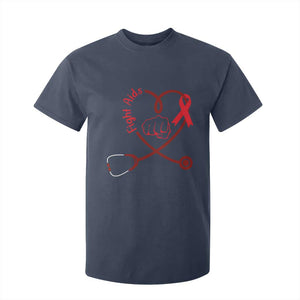 Fight AIDS Nurse T Shirt For Kid Red Ribbon HIV Awareness Gift TS12 Navy Print Your Wear