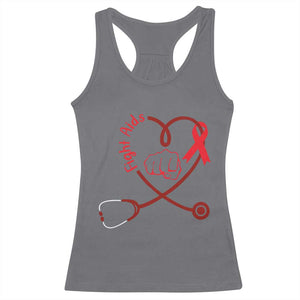 Fight AIDS Nurse Racerback Tank Top Red Ribbon HIV Awareness Gift - Print Your Wear