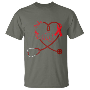 Fight AIDS Nurse T Shirt Red Ribbon HIV Awareness Gift TS12 Military Green Print Your Wear