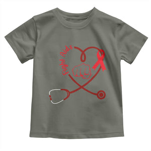Fight AIDS Nurse Toddler T Shirt Red Ribbon HIV Awareness Gift TS12 Military Green Print Your Wear