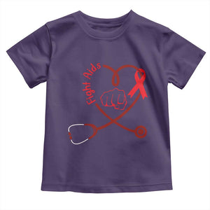 Fight AIDS Nurse Toddler T Shirt Red Ribbon HIV Awareness Gift TS12 Purple Print Your Wear