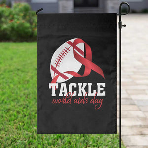 Tackle World AIDS Day Garden Flag Red Ribbon Football Awareness Gift TS12 Print Your Wear