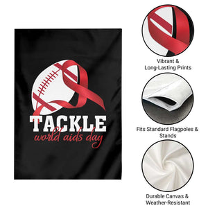 Tackle World AIDS Day Garden Flag Red Ribbon Football Awareness Gift TS12 Print Your Wear