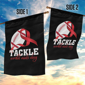Tackle World AIDS Day Garden Flag Red Ribbon Football Awareness Gift TS12 Print Your Wear