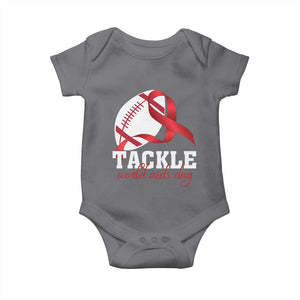 Tackle World AIDS Day Baby Onesie Red Ribbon Football Awareness Gift TS12 Charcoal Print Your Wear