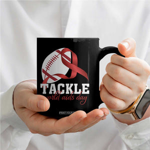 Tackle World AIDS Day Coffee Mug Red Ribbon Football Awareness Gift TS12 Print Your Wear