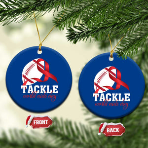 Tackle World AIDS Day Ceramic Ornament Red Ribbon Football Awareness Gift TS12 1pc Blue Print Your Wear