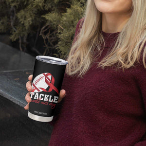 Tackle World AIDS Day Tumbler Cup Red Ribbon Football Awareness Gift TS12 Print Your Wear