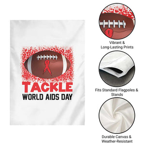 Tackle World AIDS Day Garden Flag Football HIV Awareness Red Ribbon TS12 Print Your Wear