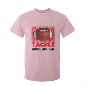 Tackle World AIDS Day T Shirt For Kid Football HIV Awareness Red Ribbon TS12 Light Pink Print Your Wear