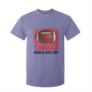 Tackle World AIDS Day T Shirt For Kid Football HIV Awareness Red Ribbon TS12 Violet Print Your Wear