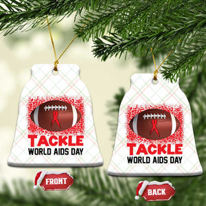 Tackle World AIDS Day Ceramic Ornament Football HIV Awareness Red Ribbon TS12 Print Your Wear