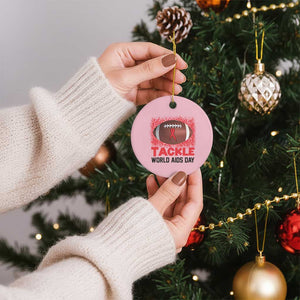 Tackle World AIDS Day Ceramic Ornament Football HIV Awareness Red Ribbon TS12 1pc Light Pink Print Your Wear
