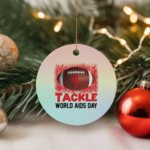 Tackle World AIDS Day Ceramic Ornament Football HIV Awareness Red Ribbon TS12 1pc Pastel Print Your Wear