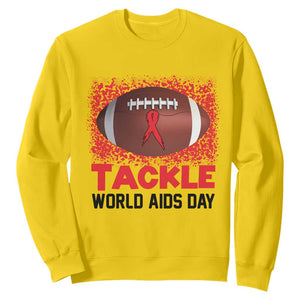Tackle World AIDS Day Sweatshirt Football HIV Awareness Red Ribbon TS12 Daisy Print Your Wear