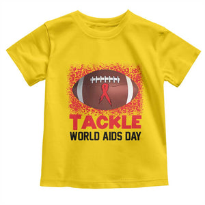 Tackle World AIDS Day Toddler T Shirt Football HIV Awareness Red Ribbon TS12 Daisy Print Your Wear
