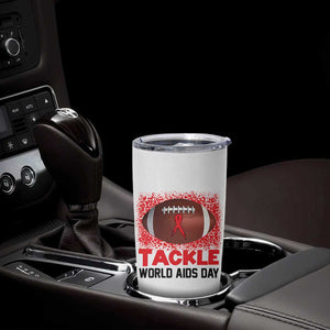 Tackle World AIDS Day Tumbler Cup Football HIV Awareness Red Ribbon TS12 Print Your Wear
