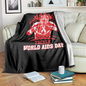 AIDS Awareness Throw Blanket Ribbon HIV Tackle Football Gift TS12 Print Your Wear
