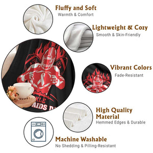 AIDS Awareness Throw Blanket Ribbon HIV Tackle Football Gift TS12 Print Your Wear