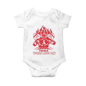 AIDS Awareness Baby Onesie Ribbon HIV Tackle Football Gift TS12 White Print Your Wear