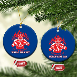 AIDS Awareness Ceramic Ornament Ribbon HIV Tackle Football Gift TS12 1pc Blue Print Your Wear