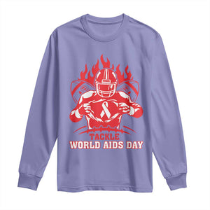 AIDS Awareness Long Sleeve Shirt Ribbon HIV Tackle Football Gift TS12 Violet Print Your Wear