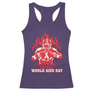 AIDS Awareness Racerback Tank Top Ribbon HIV Tackle Football Gift - Print Your Wear