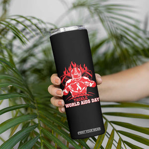 AIDS Awareness Skinny Tumbler Ribbon HIV Tackle Football Gift TS12 Print Your Wear