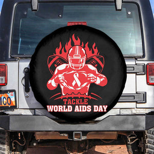 AIDS Awareness Spare Tire Cover Ribbon HIV Tackle Football Gift TS12 No hole Black Print Your Wear